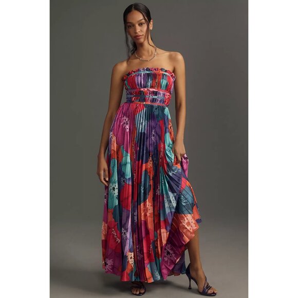 Hutch Dresses & Skirts - HUTCH Sabina Floral Tiered Plissé Gown in Multi Size US 12